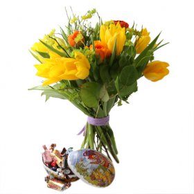 Bukett med påskägg - Påskblommor - Skicka blommor med blombud - Flowerhouse