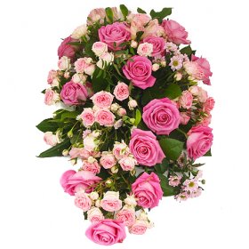 Begravningsdekoration rosa - Begravningsdekorationer - Vackra Begravningsblommor