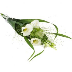 Handbukett med vit prärieklocka - Handbukett - Vackra Begravningsblommor