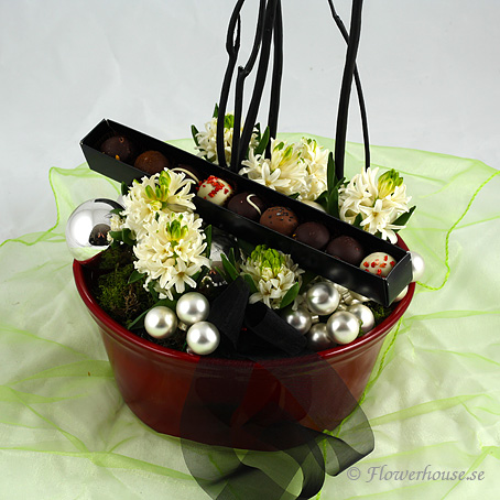 Gnistrande hyacinter med choklad - Julblommor - Skicka blommor med blombud - Flowerhouse