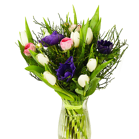 Krispig vårbukett - Tulpaner - Skicka blommor med blombud - Flowerhouse